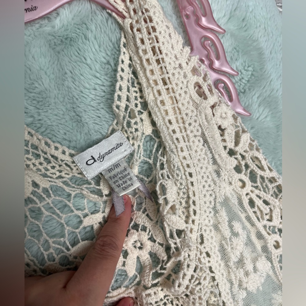 Dynamite Cream Crochet Lace Top - Picture 4 of 7